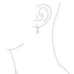 Simple Gemstone 8MM Drop Ball Earrings Secure Hinge Lever Back Sterling Silver - Image 57