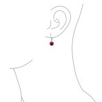 Simple Gemstone 8MM Drop Ball Earrings Secure Hinge Lever Back Sterling Silver - Image 42