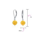 Set of 3 Simple Natural Stone 8MM Ball Drop Earrings Sterling Silver Leverback - Image 20