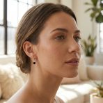 Simple Gemstone 8MM Bead Drop Ball Earrings Sterling Silver Birthstones Colors - Image 48