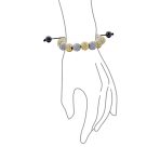 Silver Gold Two Tone Strand Bracelet with 10MM Pave Crystal Disco Ball for Men - Image 3