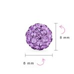 Elegant Glittering Pave Crystals Drop Ball Earrings 8MM - Image 36