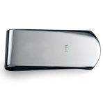Two Tone Black Enamel Money Clip Card Holder for Men - Stainless Steel Gift - Image 2