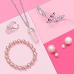 Set of 3 Stackable Stretch Bracelet with White Simulated Pearl 10MM Round Beads - Image 7