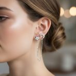 Celestial Moon & Star Pierced Cartilage & Ear Lobe Stud Earrings .925 Sterling Silver - Image 6