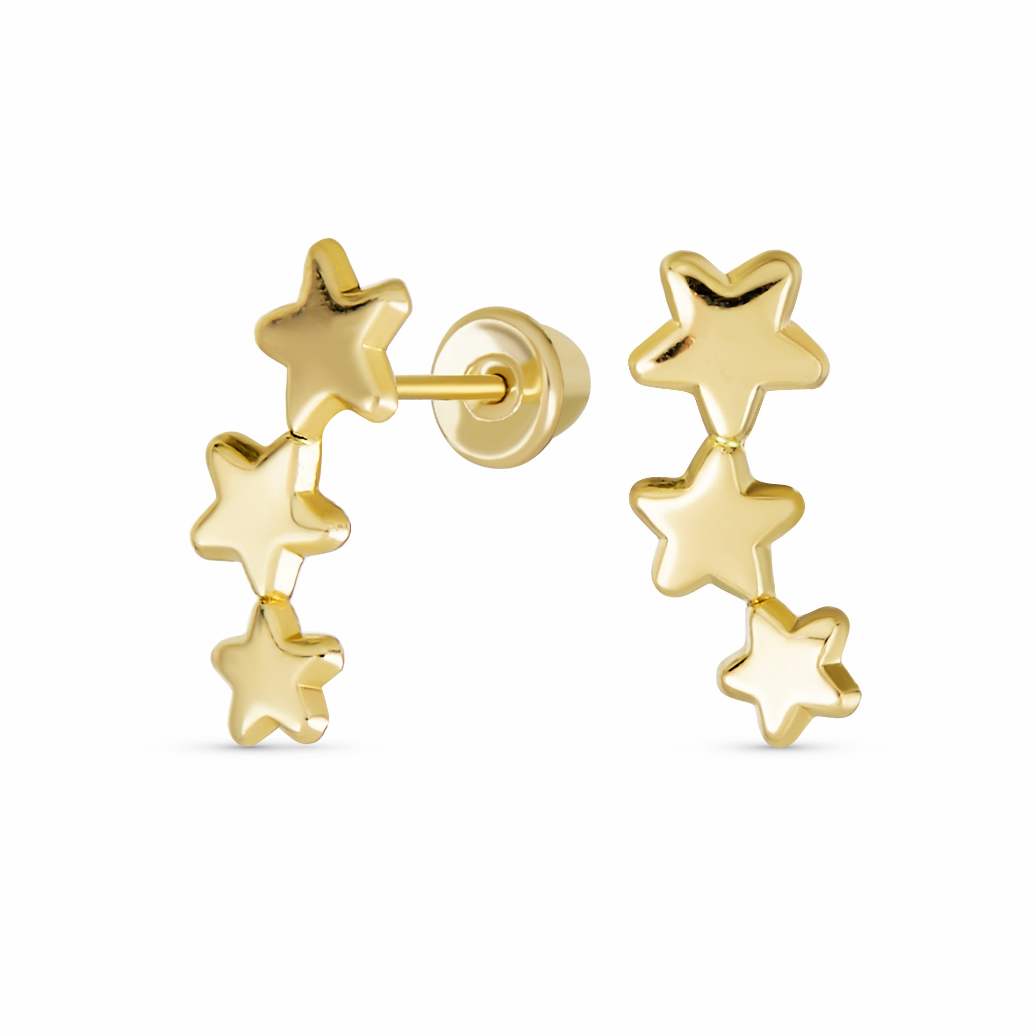 celestial_mini_stud_earrings_bro-14k190-az_20star-1 Solar Fun Celestial Patriotic 3 Star Stud Earrings 14K Gold - Image 1