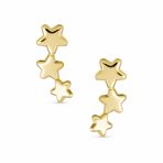 Solar Fun Celestial Patriotic 3 Star Stud Earrings 14K Gold - Image 2