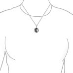 Celestial Black Enamel Crescent Moon Sun Pendant Necklace Sterling Silver Teens - Image 3