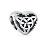 Set of 2 BFF Celtic Claddagh Irish Infinity Love Knot Heart Charm Bead Oxidized - Image 5
