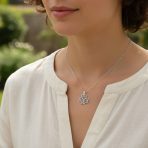 Saint Patricks Shamrock Heart Clover Pendant Necklace in Sterling Silver - Image 2