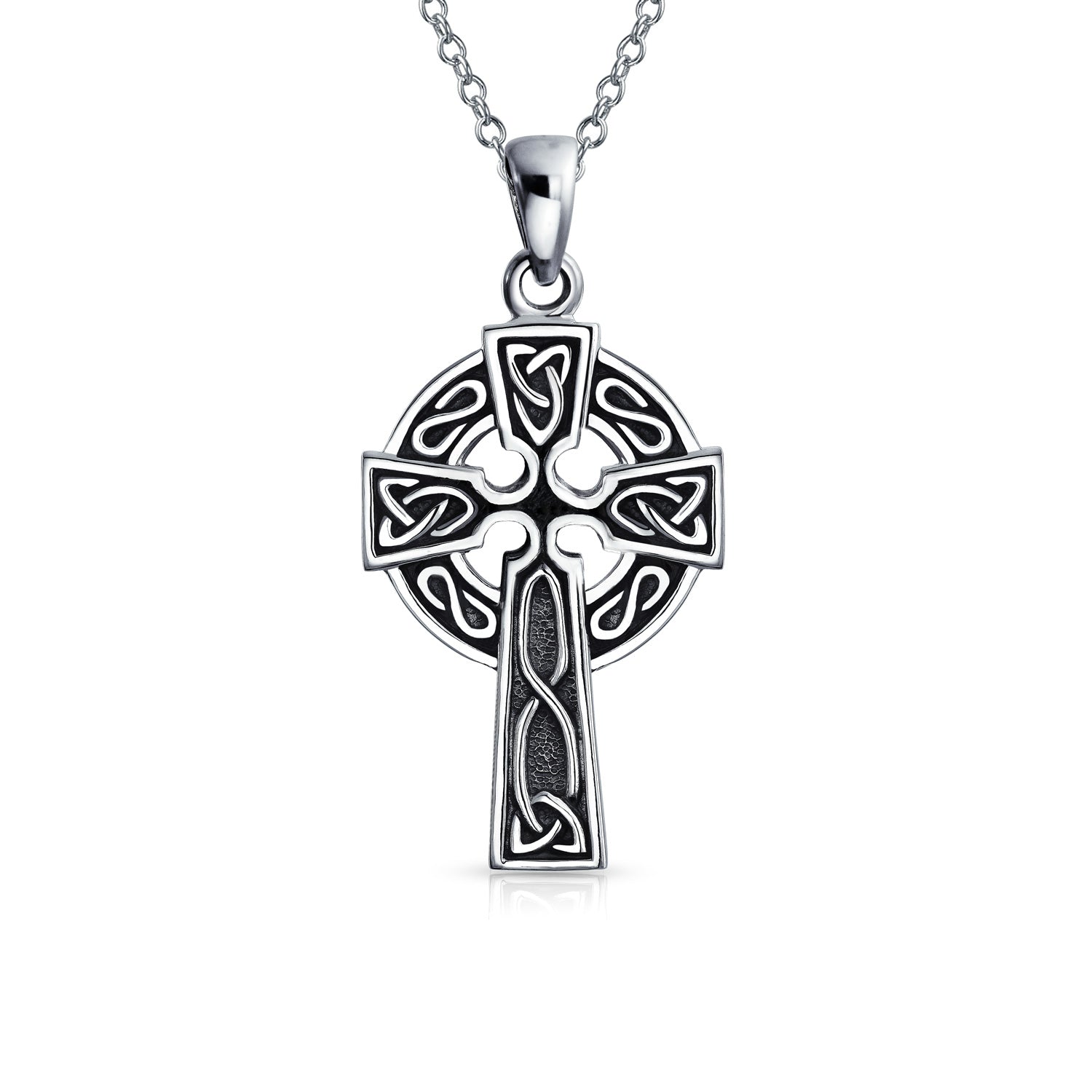 celtic-irish-viking-cross-pendant-silver_pmr-p11500_1 Vintage Viking Celtic Cross Pendant Necklace Sterling Silver Love Knot Design - Image 1