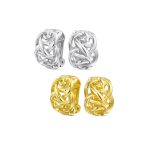Set of 2 Celtic Love Knot Clip-On Earrings Silver Gold Plate