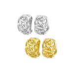 Set of 2 Celtic Love Knot Clip-On Earrings Silver Gold Plate