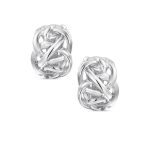 Open Criss Cross Weave Love Knot Half Hoop Clip On Earrings Non Pierced Ears Silver - Image 2