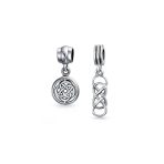 Set of 2 Romantic Celtic Love Knot Infinity Dangle Charm Bead Sterling Silver
