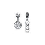 Set of 2 Romantic Celtic Love Knot Infinity Dangle Charm Bead Sterling Silver