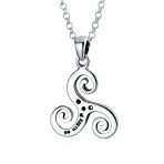 Ancient Celtic Spiral Trinity Knot Necklace Oxidized Silver - Image 2
