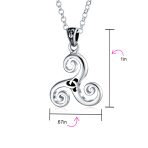 Ancient Celtic Spiral Trinity Knot Necklace Oxidized Silver - Image 4