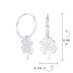 Luck of the Irish Shamrock Clover Mini Hoop Huggies Earrings in Sterling Silver - Image 4