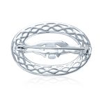 Celtic Love Knot Large Oval Claddagh Design Scarf Brooch Pin .925 Sterling Silver - Image 2