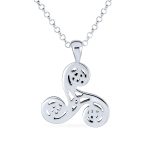 Celtic Triquetra Spiral Knot Triskele Pendant Necklace - Image 2