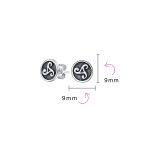 Set of 2 Ancient Celtic Triskele Stud Earrings in Oxidized Sterling Silver - Image 3