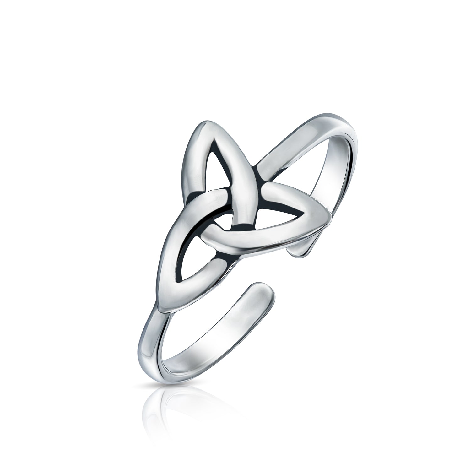 celtic-trinity-knot-silver-ring_pmr-r11583-az_1 Celtic Trinity Knot Midi Toe Ring Oxidized Silver Sterling Silver Triquetra - Image 1