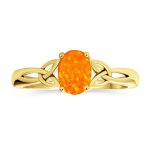 BFF Triquetra Celtic Love Knot Oval Opal Ring Promise .925 Sterling Silver - Image 2