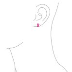 Breast Cancer Awareness Pink Ribbon Support Enamel Stud Earrings .925 Sterling Silver - Image 3