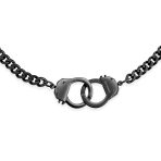 Men's Biker Punk Rock Necklace Large Chain Handcuff in Black Gold Silver - 20" - Image 4