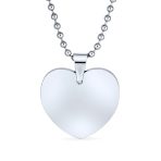 Blank Heart Shape Medical Identification ID Necklace Pendant Stainless Steel - Image 11