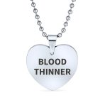 Blank Heart Shape Medical Identification ID Necklace Pendant Stainless Steel - Image 3