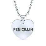 Blank Heart Shape Medical Identification ID Necklace Pendant Stainless Steel - Image 7