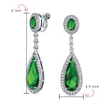 Amethyst Purple CZ Teardrop Chandelier Screw Clip On Earrings Silver Plated - Image 22
