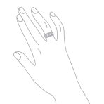 Channel Set CZ Alternating Round Baguette Wide Wedding Band Ring Sterling Silver - Image 3