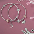 Starry Night Crescent Moon & Star Dangle Charm Bead Sterling Silver for Bracelet - Image 4