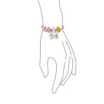 Word #1 MOM Heart Beads Charm Bracelet Sterling Silver Pink Leather 6.5-8.5 Inch - Image 2