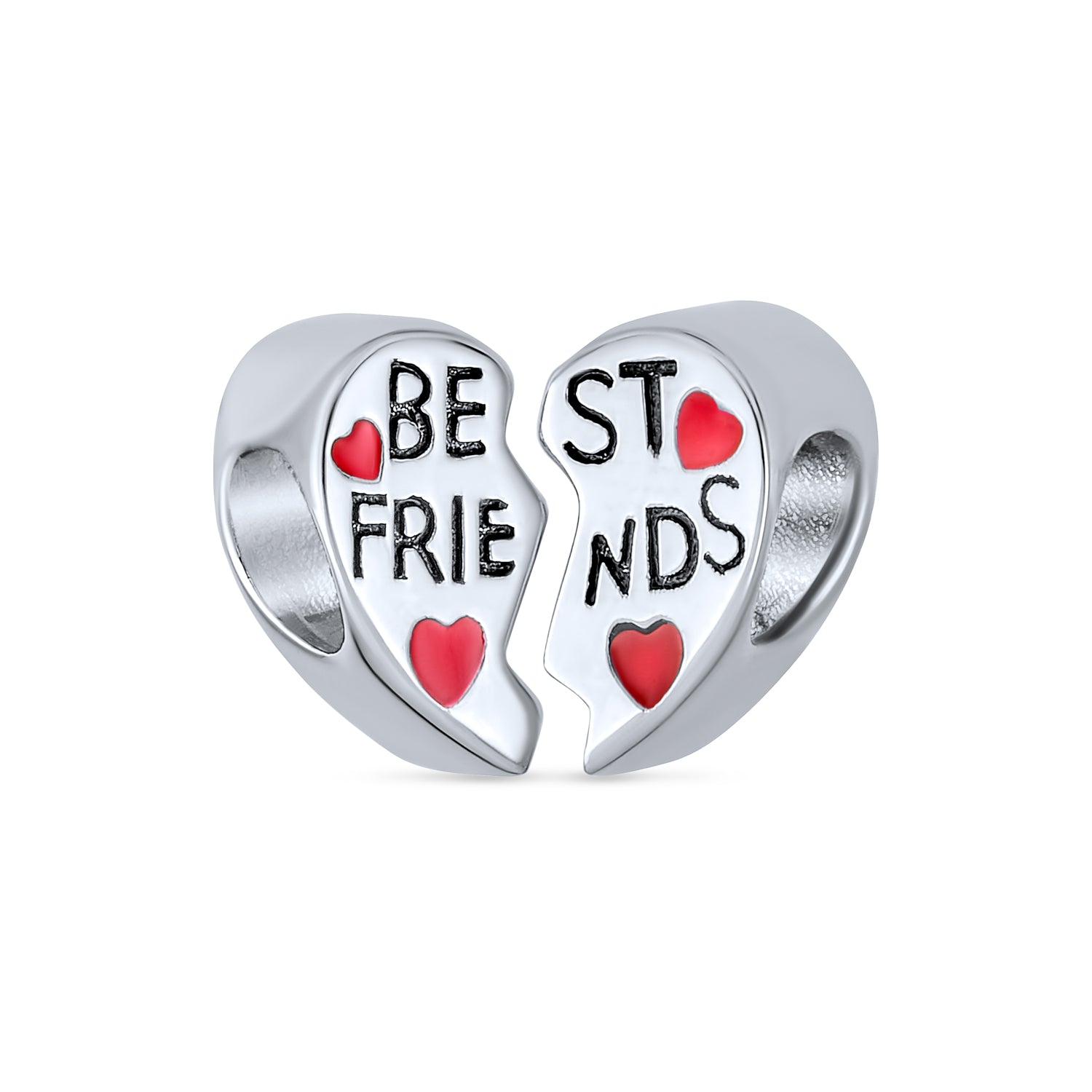 charm-heart-best-friend-silver-pandora-pbx-he-174-az_1 Forever SIS BFF Red Heart Charm Bead for Best Friends Sterling Silver Bracelet - Image 1