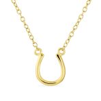 Equestrian Good Luck Charm Horseshoe Pendant Necklace Rose Gold Plated Silver - Image 2