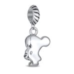 Cheerleader Soccer Player Dangle Charm Bead .925 Sterling Silver Fits European Bracelet - Image 2