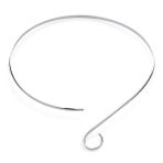 Modern S Swirl Geometric Collar Choker Statement Necklace .925 Silver Sterling