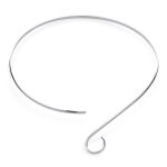 Modern S Swirl Geometric Collar Choker Statement Necklace .925 Silver Sterling