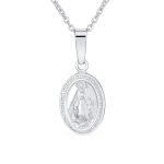 Christian Our Lady Of Guadalupe Medallion Pendant Necklace Sterling Silver