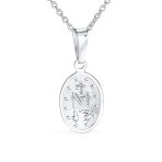 Christian Our Lady Of Guadalupe Medallion Pendant Necklace Sterling Silver - Image 2