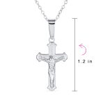 Simple Christian Catholic Pendant Necklace Jesus Crucifix Cross Silver Chain - Image 4