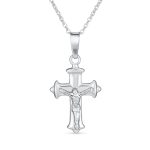Religious Jesus Passion Crucifix Cross Pendant Necklace .925 Sterling Silver 18 Inch