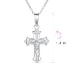 Religious Jesus Passion Crucifix Cross Pendant Necklace .925 Sterling Silver 18 Inch - Image 3