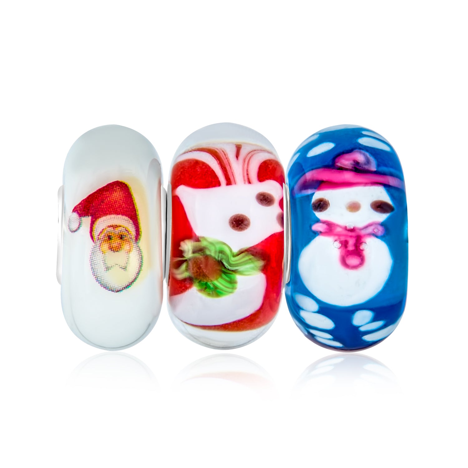 christmas-beads-set-reindeer-snowman-pbx-hec-002-1-az_1 Christmas Charm Bead Set Reindeer Santa Snowman for European Bracelets - Image 1