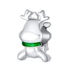 Rudolph Red Nose Reindeer Christmas Charm Bead for European Bracelets Silver - Image 2