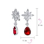 Cluster Floral CZ Teardrop Chandelier Clip-On Earrings - Image 7